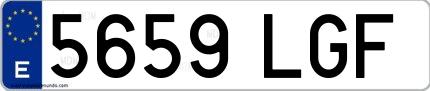 Ejemplo de matrícula española 5659 LGF