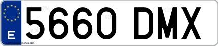 Ejemplo de matrícula española 5660 DMX