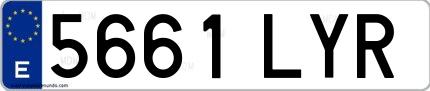 Ejemplo de matrícula española 5661 LYR