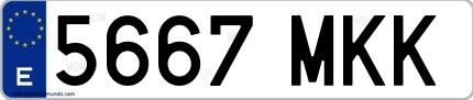 Ejemplo de matrícula española 5667 MKK