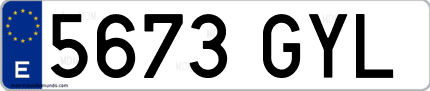Ejemplo de matrícula de coche ordinaria 5673 GYL