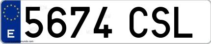 Ejemplo de matrícula española 5674 CSL