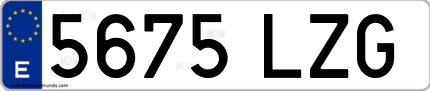 Ejemplo de matrícula de coche ordinaria 5675 LZG