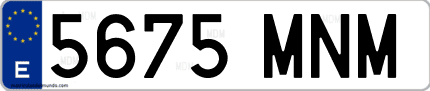 Ejemplo de matrícula de coche ordinaria 5675 MNM
