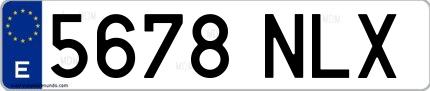 Ejemplo de matrícula española 5678 NLX