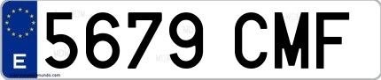 Ejemplo de matrícula española 5679 CMF