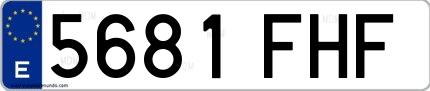 Ejemplo de matrícula española 5681 FHF
