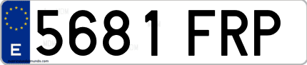 Ejemplo de matrícula de coche ordinaria 5681 FRP