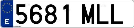 Ejemplo de matrícula española 5681 MLL