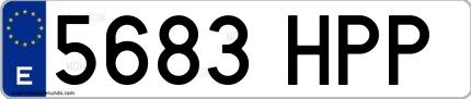 Ejemplo de matrícula española 5683 HPP