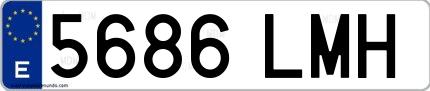 Ejemplo de matrícula española 5686 LMH