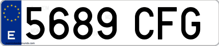 Ejemplo de matrícula de coche ordinaria 5689 CFG