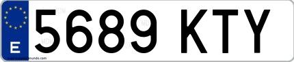 Ejemplo de matrícula española 5689 KTY