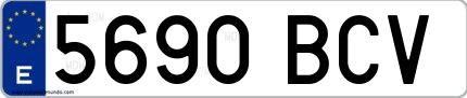 Ejemplo de matrícula española 5690 BCV