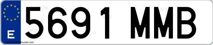 Ejemplo de matrícula española 5691 MMB