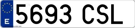 Ejemplo de matrícula española 5693 CSL
