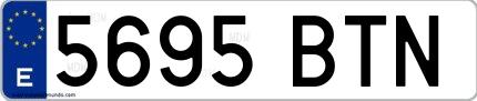 Ejemplo de matrícula española 5695 BTN