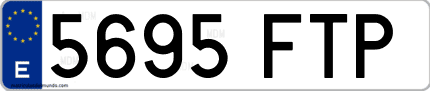 Ejemplo de matrícula de coche ordinaria 5695 FTP