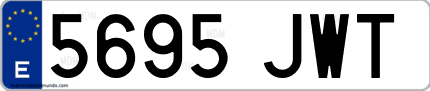 Ejemplo de matrícula de coche ordinaria 5695 JWT