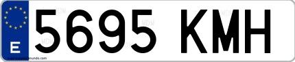 Ejemplo de matrícula española 5695 KMH