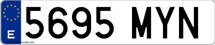 Ejemplo de matrícula española 5695 MYN
