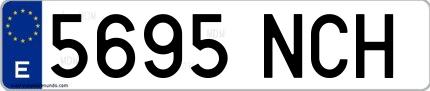 Ejemplo de matrícula española 5695 NCH