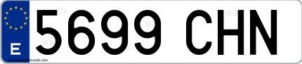 Ejemplo de matrícula española 5699 CHN