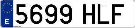 Ejemplo de matrícula española 5699 HLF