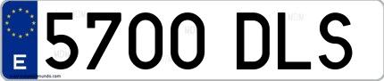 Ejemplo de matrícula española 5700 DLS