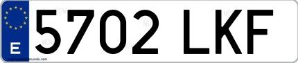 Ejemplo de matrícula española 5702 LKF