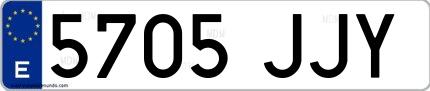 Ejemplo de matrícula española 5705 JJY