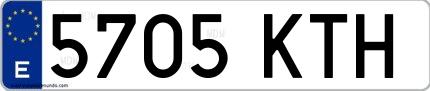 Ejemplo de matrícula española 5705 KTH