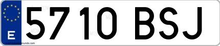 Ejemplo de matrícula española 5710 BSJ