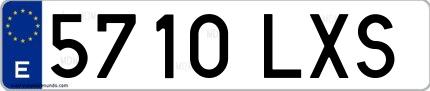 Ejemplo de matrícula española 5710 LXS