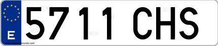 Ejemplo de matrícula española 5711 CHS