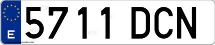 Ejemplo de matrícula española 5711 DCN