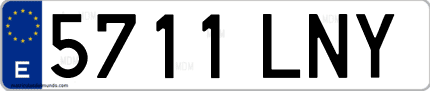 Ejemplo de matrícula de coche ordinaria 5711 LNY