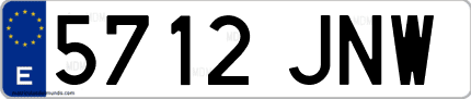 Ejemplo de matrícula de coche ordinaria 5712 JNW
