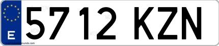 Ejemplo de matrícula española 5712 KZN