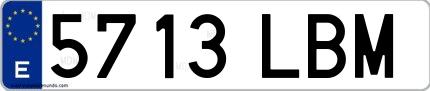 Ejemplo de matrícula española 5713 LBM