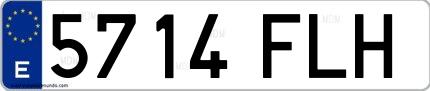 Ejemplo de matrícula española 5714 FLH