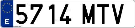 Ejemplo de matrícula española 5714 MTV