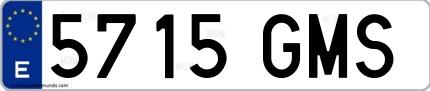 Ejemplo de matrícula española 5715 GMS