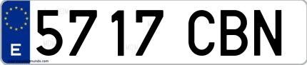 Ejemplo de matrícula española 5717 CBN