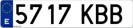 Ejemplo de matrícula española 5717 KBB