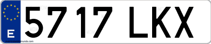 Ejemplo de matrícula de coche ordinaria 5717 LKX