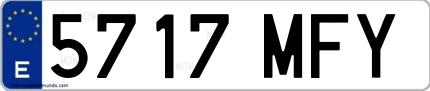 Ejemplo de matrícula española 5717 MFY