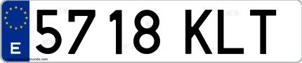 Ejemplo de matrícula española 5718 KLT
