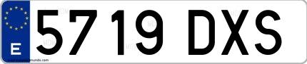 Ejemplo de matrícula española 5719 DXS