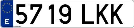 Ejemplo de matrícula española 5719 LKK
